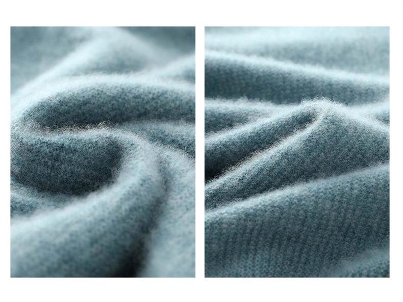 Men's Round Neck Thickened Business Pullover – 100% Australian Wool Cashmere Base Layer for Autumn/Winter.