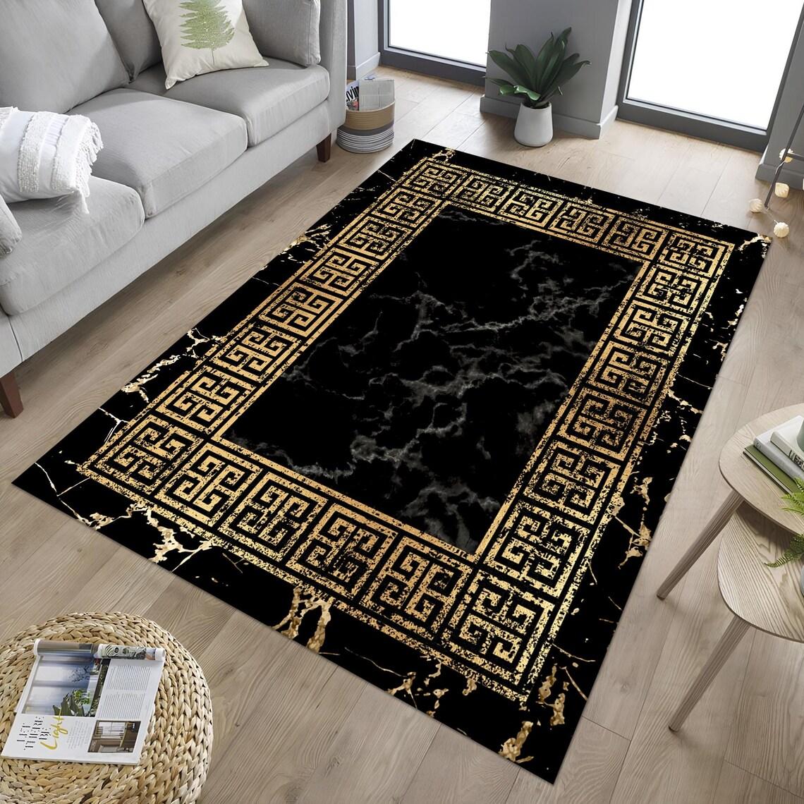 

Ковер с греческим мраморным узором, Ковер с греческим ключом, Ковер с греческим мотивом, Ковер для гостиной, Коврик для спальни и домашнего декора, Праздничный домашний декор 40X60cm