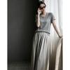 Demana Fresh Cloud Cotton Embroidered Crew Neck Short Sleeve T-Shirt