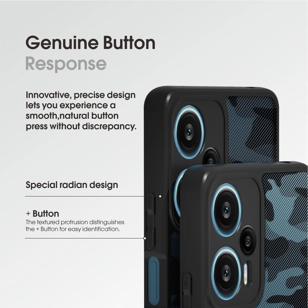 (Comes with wrist strap)ibmrs for Xiaomi Note12 Turbo/POCO F5 case,camouflage transparent phone protective case