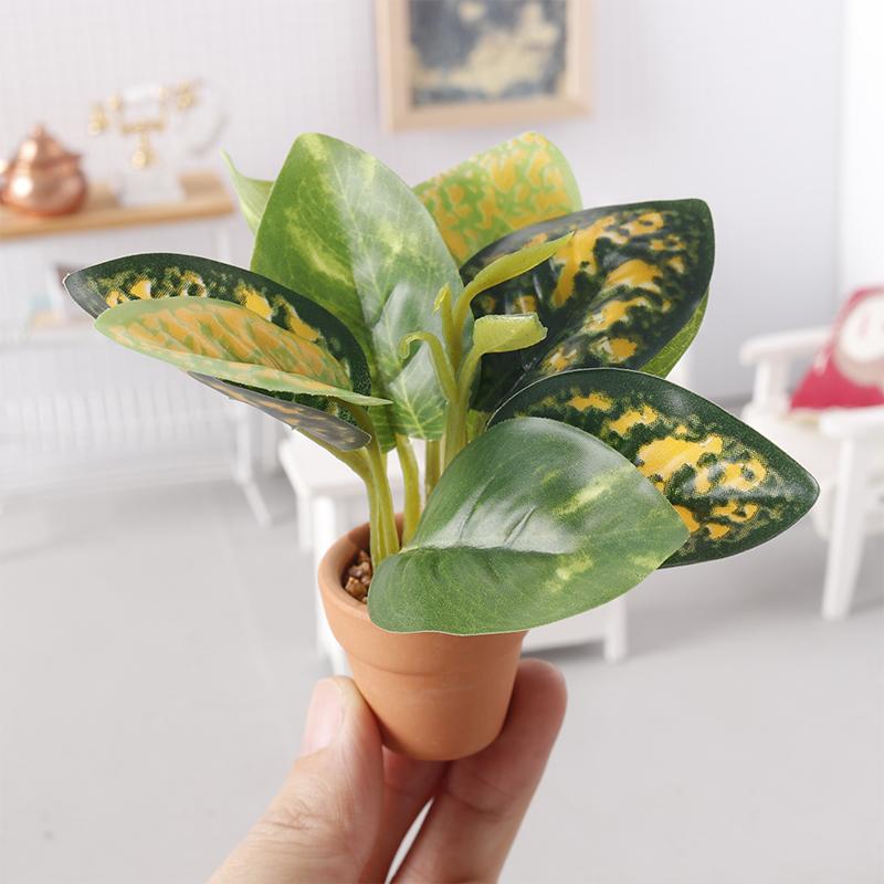 1/12 Puppenhaus Miniatur Pflanze Topfpflanzenmodell Puppenhaus Simulationspflanzendekoration Spielzeug Miniaturgarten Grünpflanzenschmuck