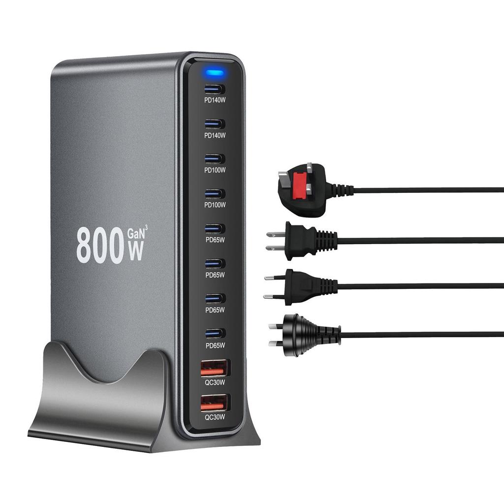 800W Multi-Port GaN PD Fast Travel Charger Adapter