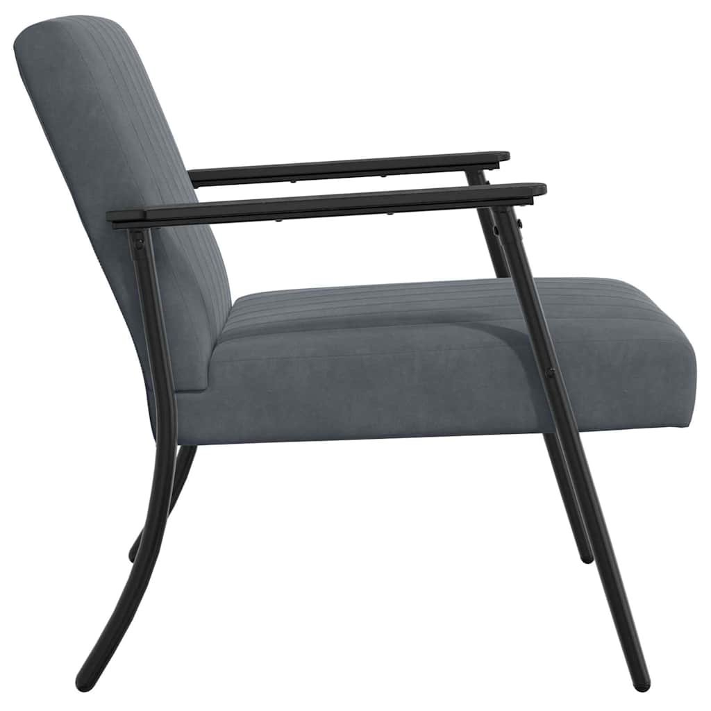 Armchair Dark Grey 59 x 75 x 78 cm Velvet