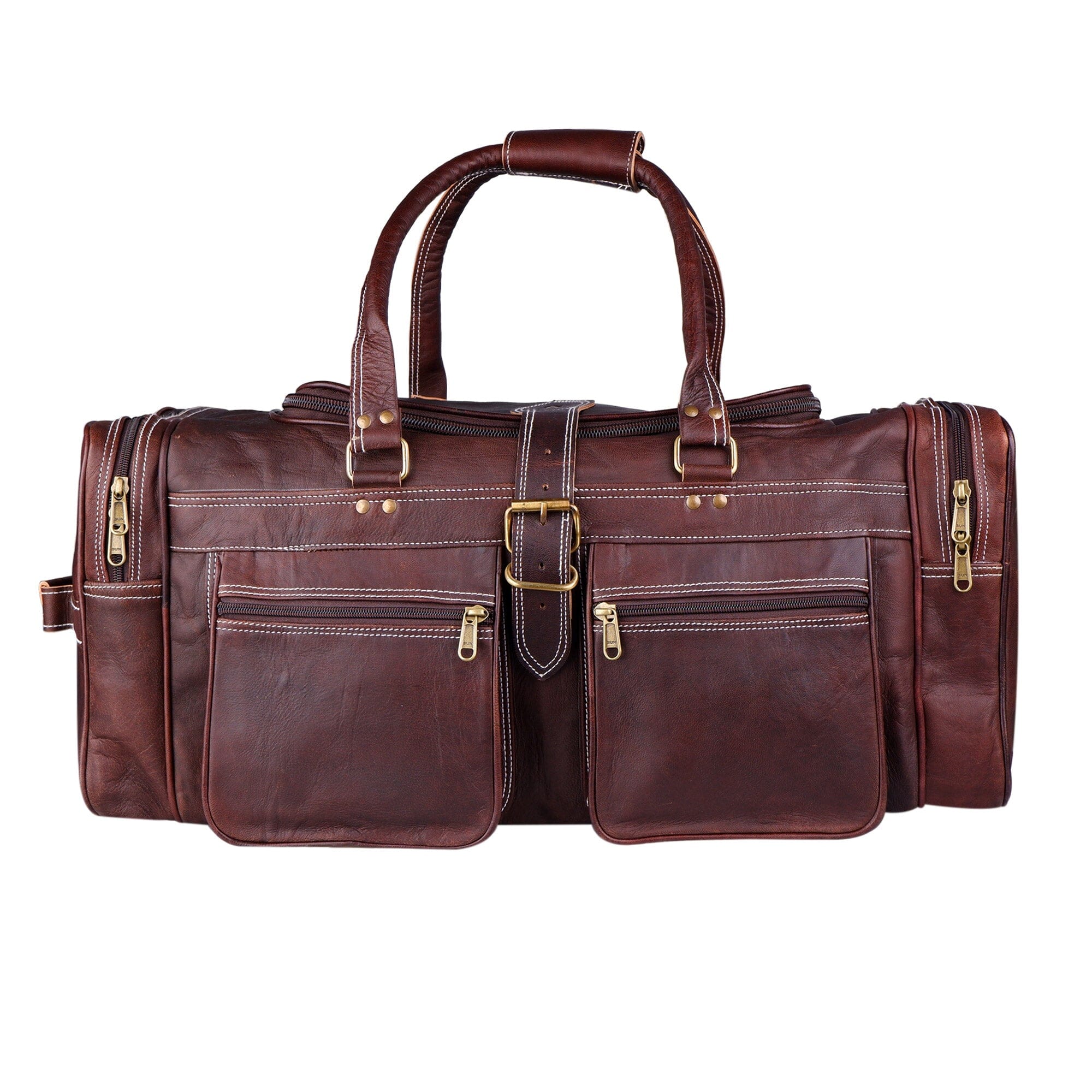 

MaheTri Baxter Vintage Duffel Premium Leather Travel Duffel Bag with Spacious Main Compartment & Adjustable Shoulder Strap for Men & Women 24 Inch коричневый