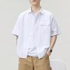 Chemise d'été rétro japonaise pour homme en pur coton coupe ample à manches courtes haut décontracté