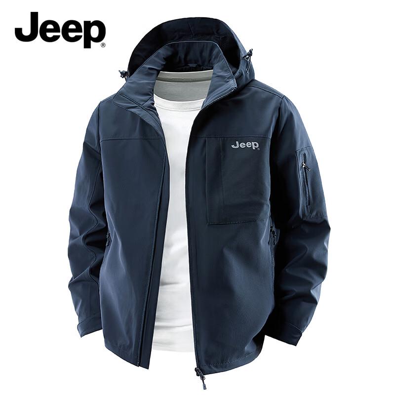 JEEP Men s Washed Hooded Outdoor Jacket 2XL