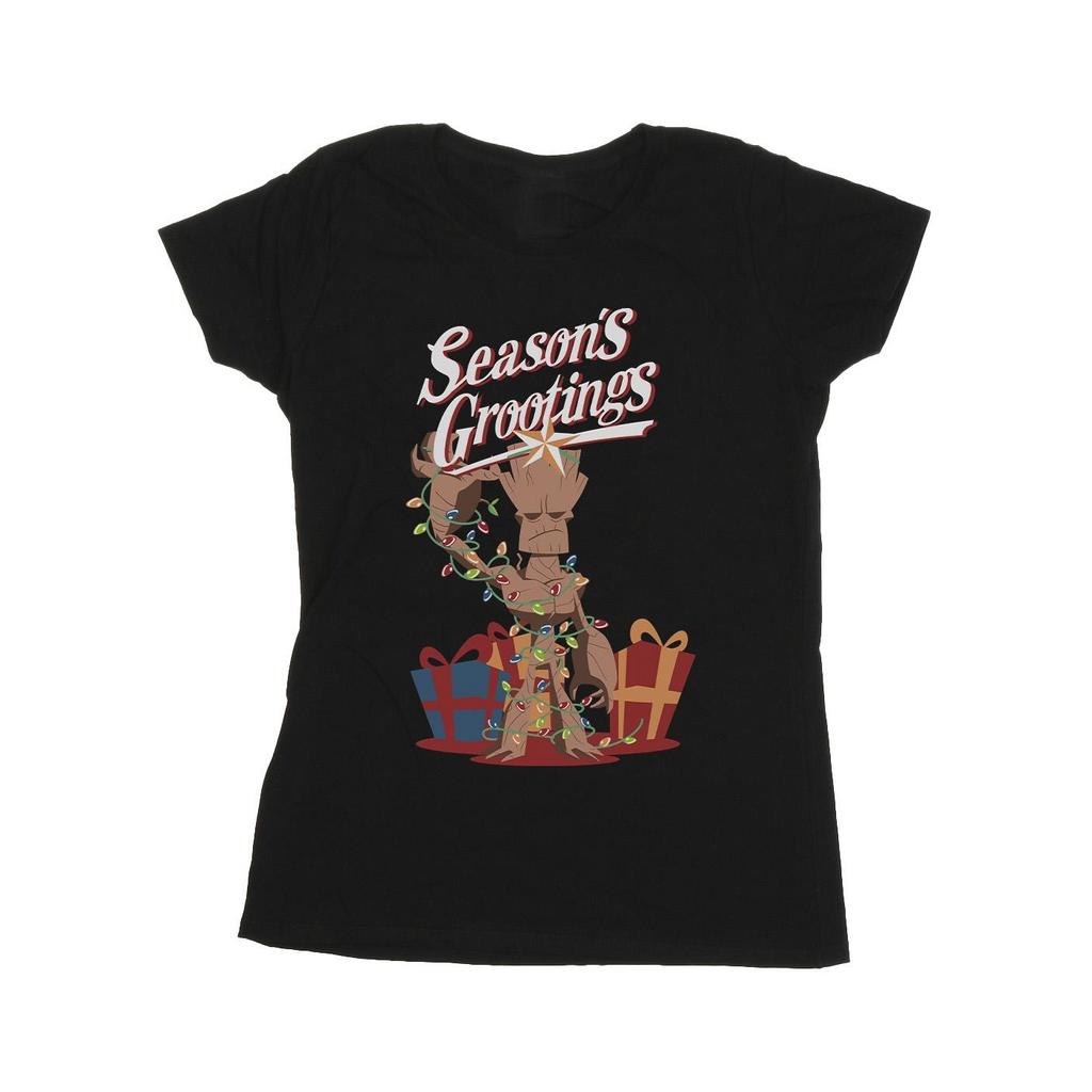 Marvel Womens/Ladies Marvel Comics Groot Season´s Grootings Cotton T-Shirt