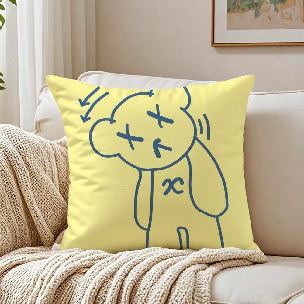 Minimal Art Cute Simple Bear Cushion Cover Pillowcase Antidustmite living Room Sofa Decor Cushion Room