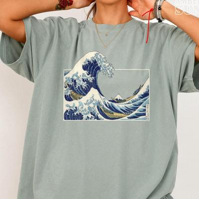 Kanagawa Große Welle T-Shirt – Japanisches Ozean Comfort Colors T-Shirt