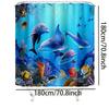 3D Dolphin Bathroom Shower Curtain Waterproof Polyester Fabric Kids Bath Curtain With 12 Hooks Cute Cortinas Washable Home Decor
