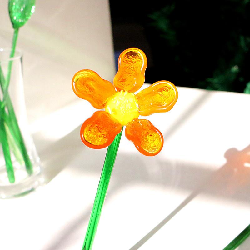 Handmade Colorful Murano Glass Flower Craft Figurine Wedding Valentine's Day Favors Gifts Table Miniature Vase Decor Ornaments