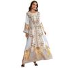 Indonesia Middle East Arab Turkey Dubai Dingzhu Printed Rhinestones Robe Gown Long Dress Dresses