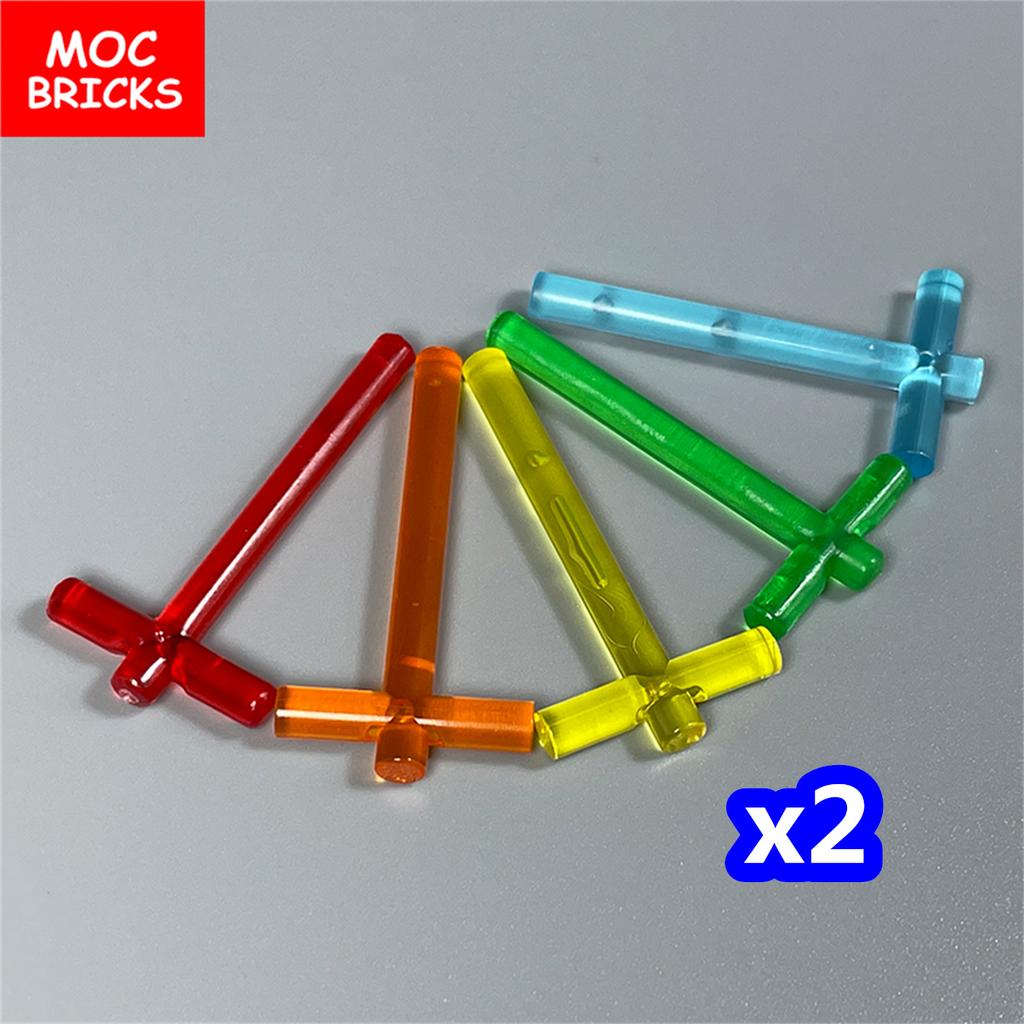 Non-Toxic Moc Bricks Sword Hilt Bar 4L 2L Crossed Lightsaber Blade 21699 64567 4Cm Figure Weapon Educational Blocks Assembled Kids Toys
