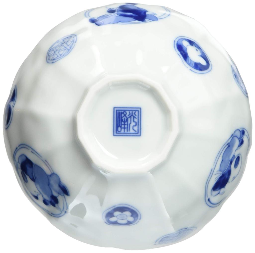 Mino ware Rikyu bowl, round pattern karako 136147 Mino ware Rikyu bowl, round pattern karako 136147