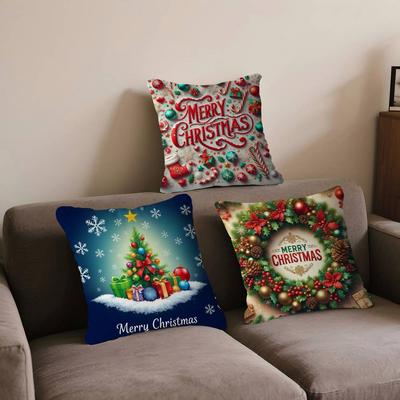 Merry Chrismas Pillowcases Home Bedding Decorative Pillow Cover Wedding Super Soft Pillow Case