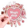 50 Cute Pink Dessert Bunny Stickers Waterproof Girl Heart Stickers Kawaii Pink Dessert Stickers