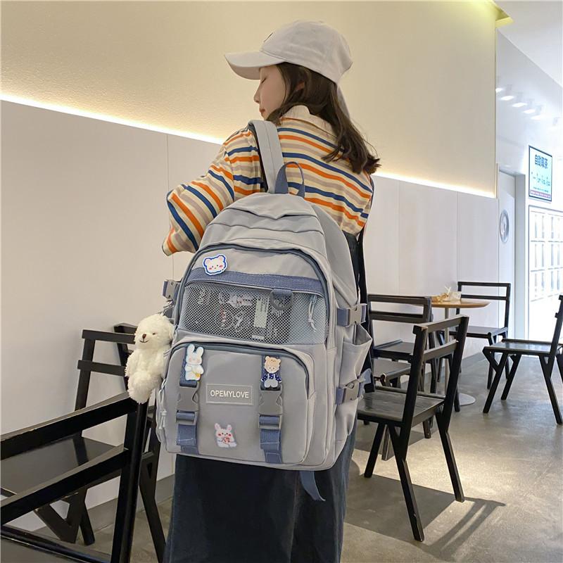 Simple High Capacity Middle School Student Backpack Breathable Waterproof Schoolbags for Girls Birthday Gifts Back To School Season