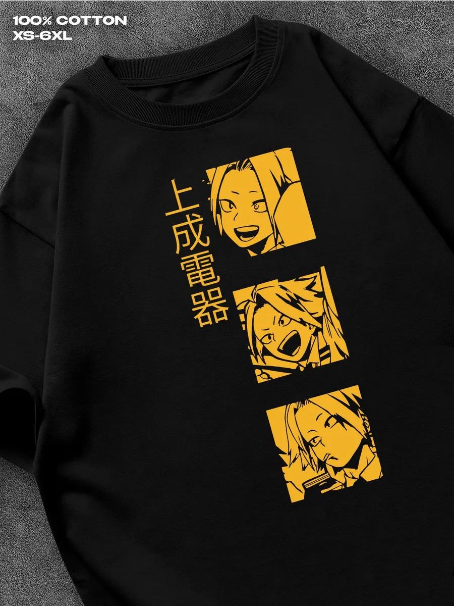 

Denki Kaminari My Hero Academia T-shirt Mens Tshirt Womens Tshirts with Letters Print Short Sleeves T-Shirt Casual Street Tee Shirt Top S
