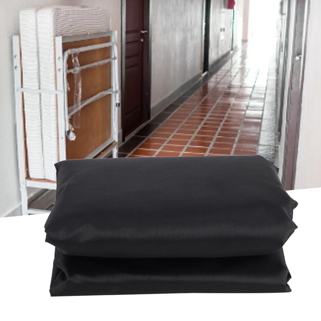 Black Portable Folding Bed Cover Furniture Dust Proof Protective Cover for Indoor Outdoor Use