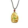 Zinc Alloy Pendant Necklace Auspicious Cloud Decor Border Laughing Monk Statue Charm Jewelry For Daily Wear Gift
