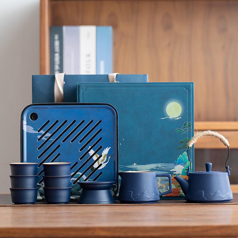 Palace Museum Creative Ceramic Kung Fu Tea Set - Mountain & River Theme