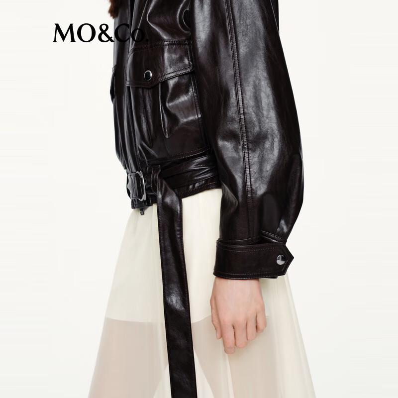 MO&Co. Mulberry Silk Blend Side-Slit Long Skirt