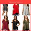 T-shirt Chic in Misto Poliestere Girocollo Monospalla Manica a Pipistrello per Locale Notturno