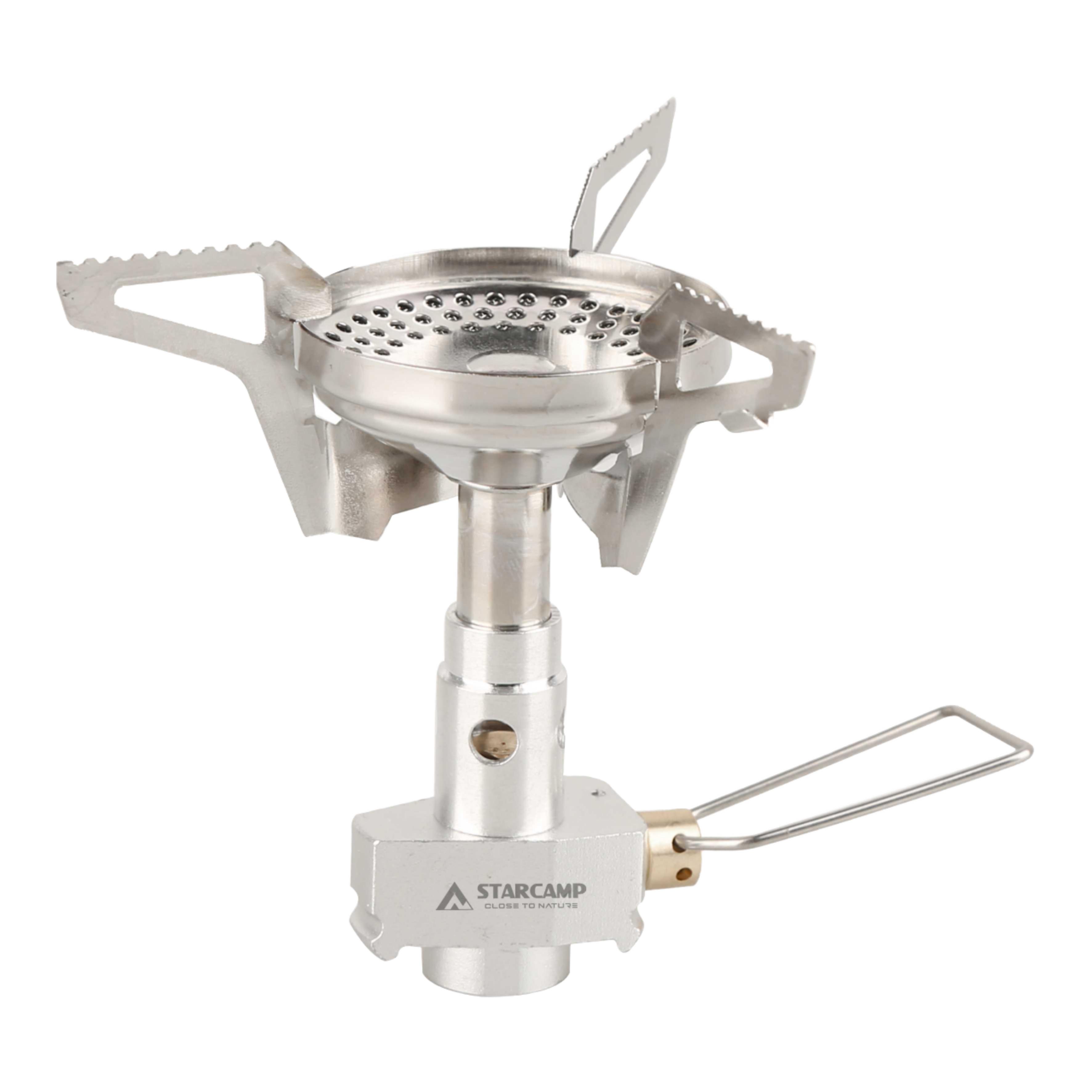 Portable Stainless Steel Foldable Camping Gas Stove Manual Outdoor Propane & Butane Burner Windproof серебряный