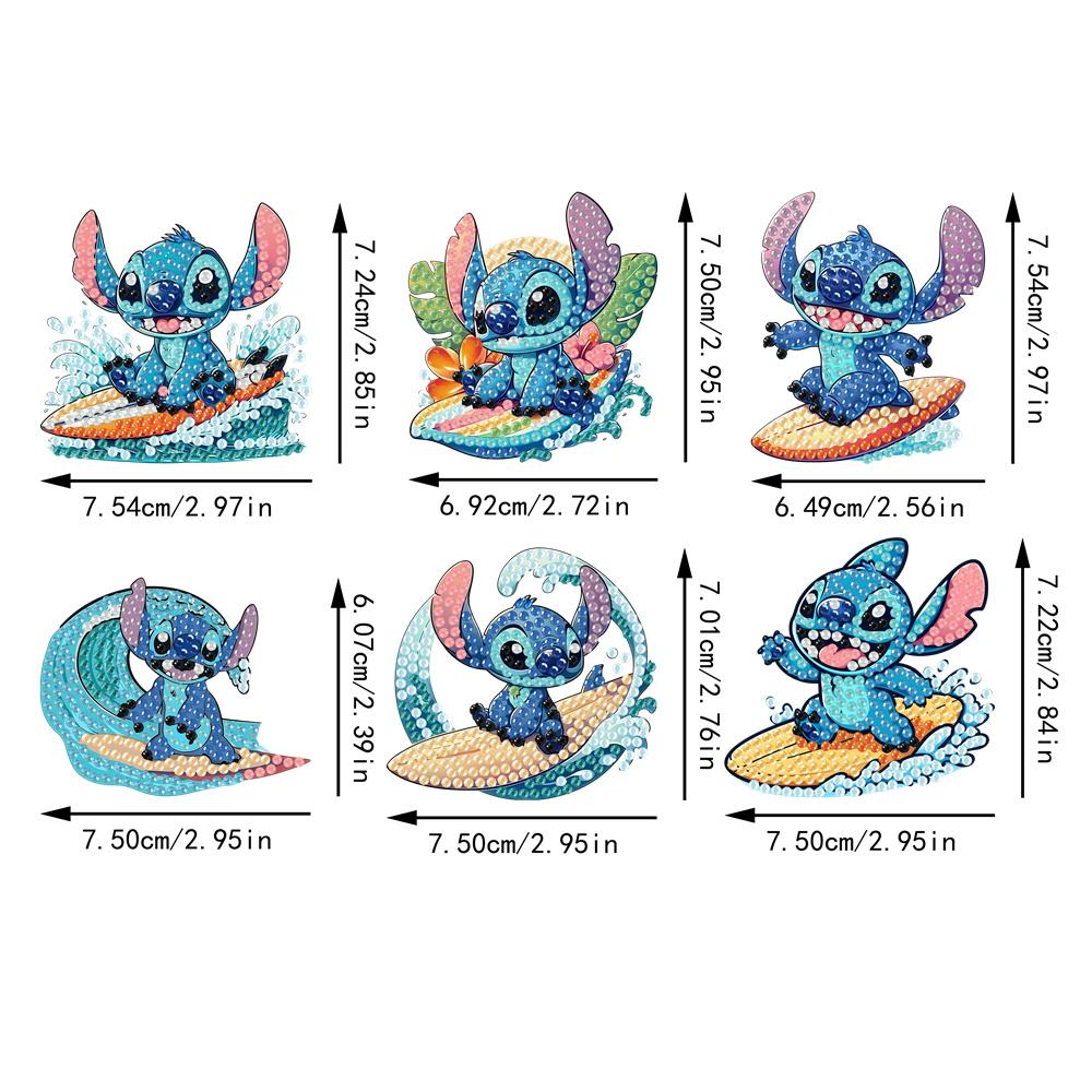 6-częściowy magnes na lodówkę z serii Surfing z diamentową grafiką, diamentowe malowanie, magnes na lodówkę, diamentowe malowanie, magnes na lodówkę dla dorosłych i początkujących