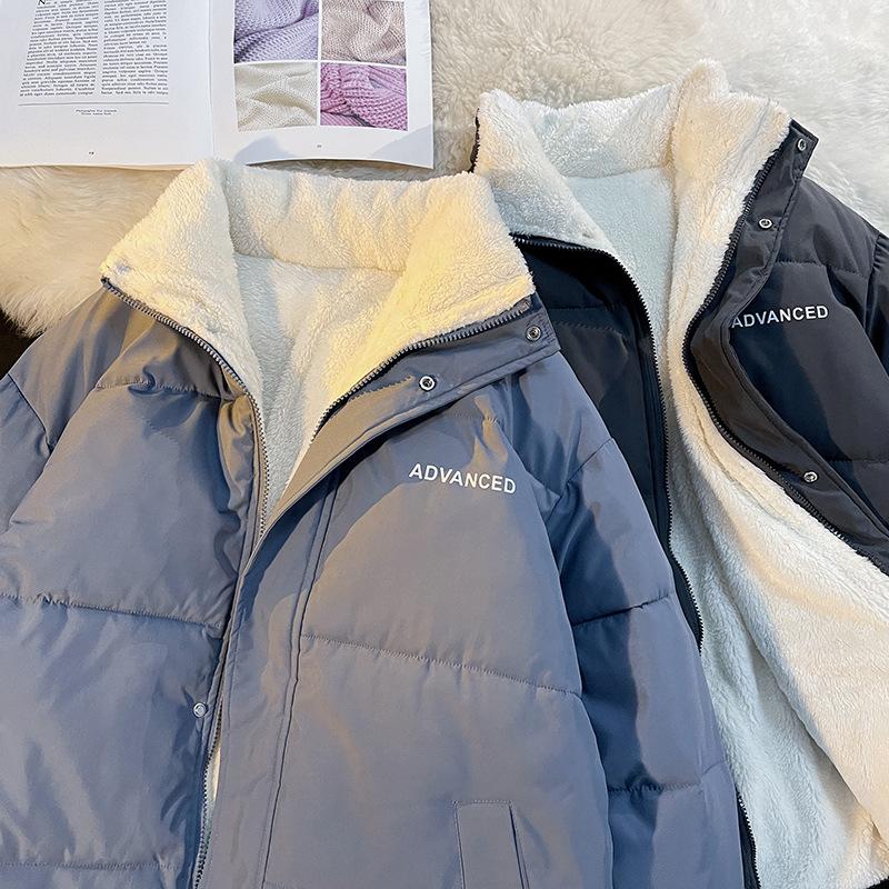 New Cotton Clothes, Short Women's Loose Cotton-padded Clothes on Both Sides, Winter Stand-up Jacket