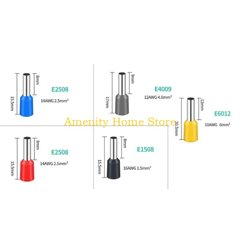 F26C Ferrules Terminals Set Insulated Ferrule Crimps Pin Twin Ferrule Connectors