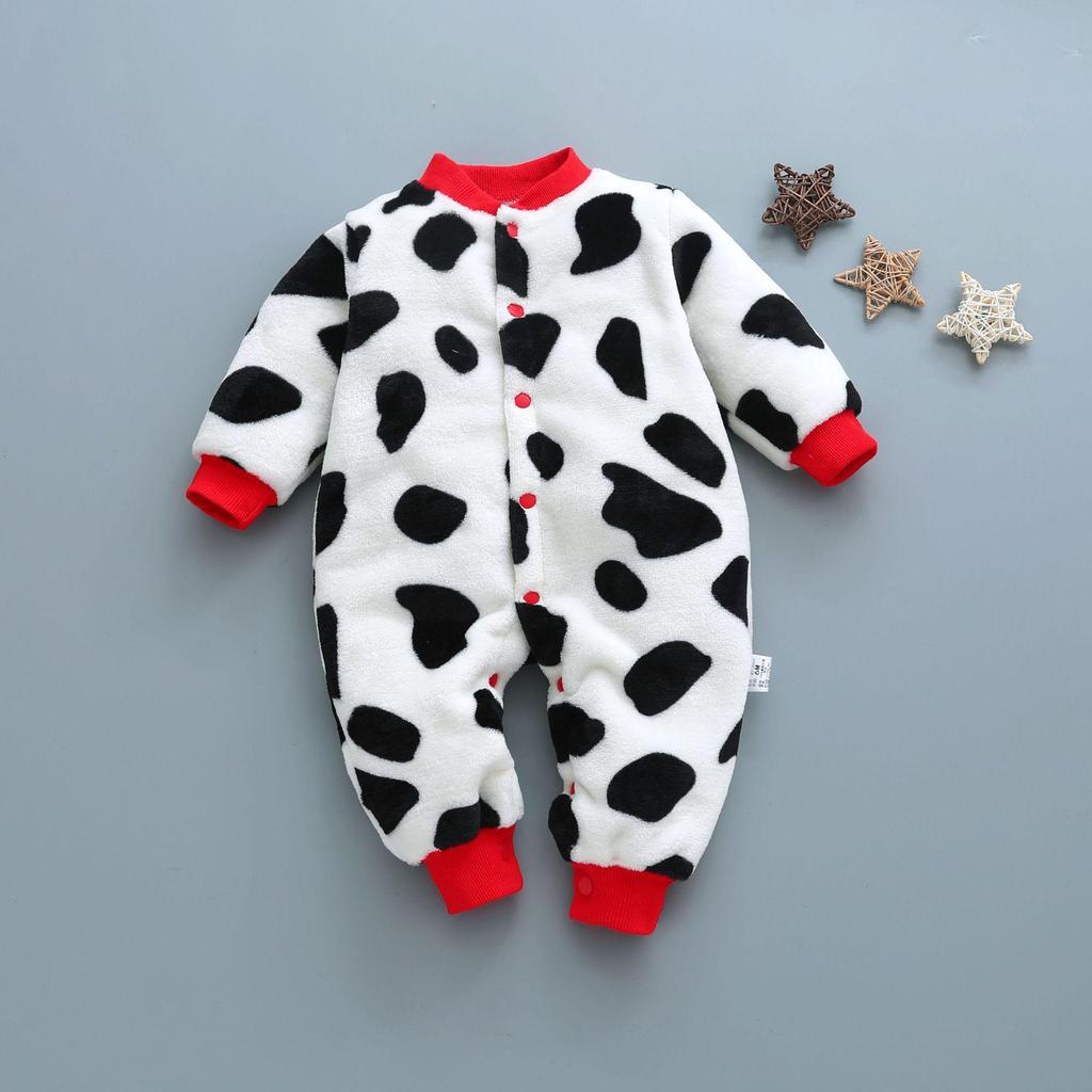 Tutina Spessa da Cartone Animato per Bambino: Flanella morbida, carina, a maniche corte per autunno/inverno