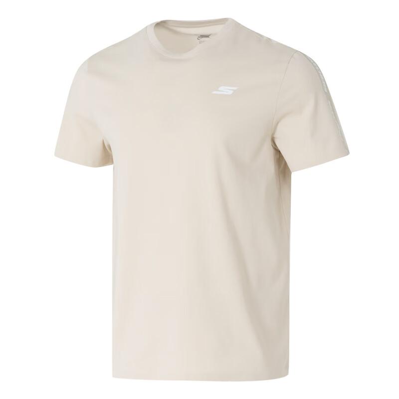 Skechers Comfortable Round Neck Pullover Breathable Short Sleeve T-Shirt Men tops Beige P225M270-0280 S