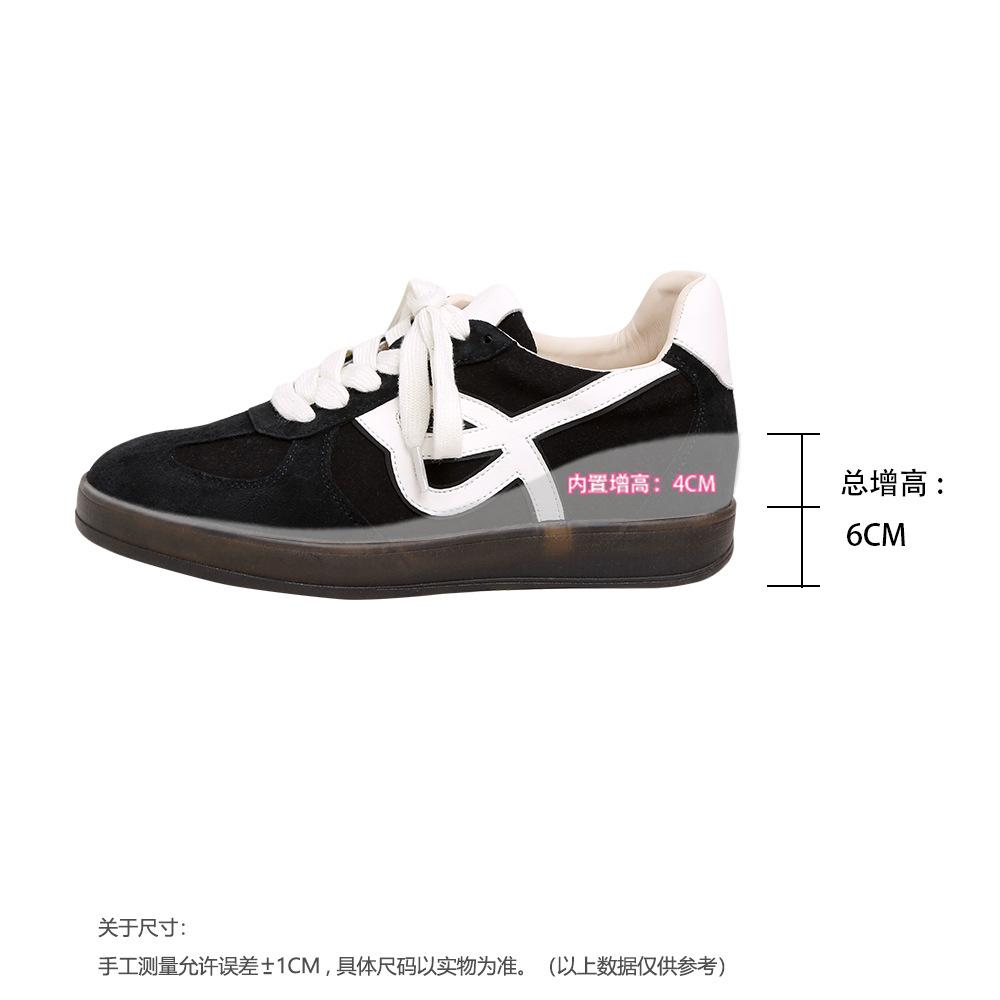 

Виноградная мать та же кожаная внутренняя высота увеличение немецкие тренировочные туфли женские красные ретро круглый носок шнуровка легкие повседневные спортивные туфли 39