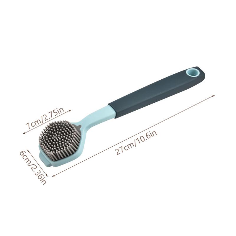 Cleaning Brush Kitchen Soft Plastic Long Handle Silicone Brush Dishes Scrub POTS Brush Decontamination Cleaning Brush