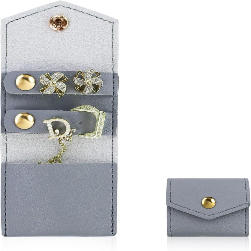 Foldable Multi-Functional Mini Travel Jewelry Box with Buckle for Necklace and Earring Storage