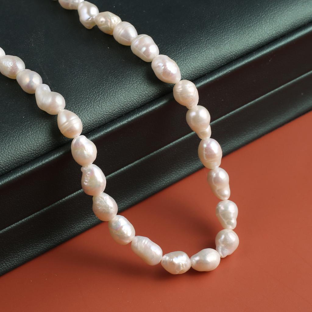 1String, Handmade Water Drop Pearl 6-7mm, White Natural Freshwater Pearl Beads for Jewelry Making DIY Necklace Bracelet Crafts, Women Gift 36cm