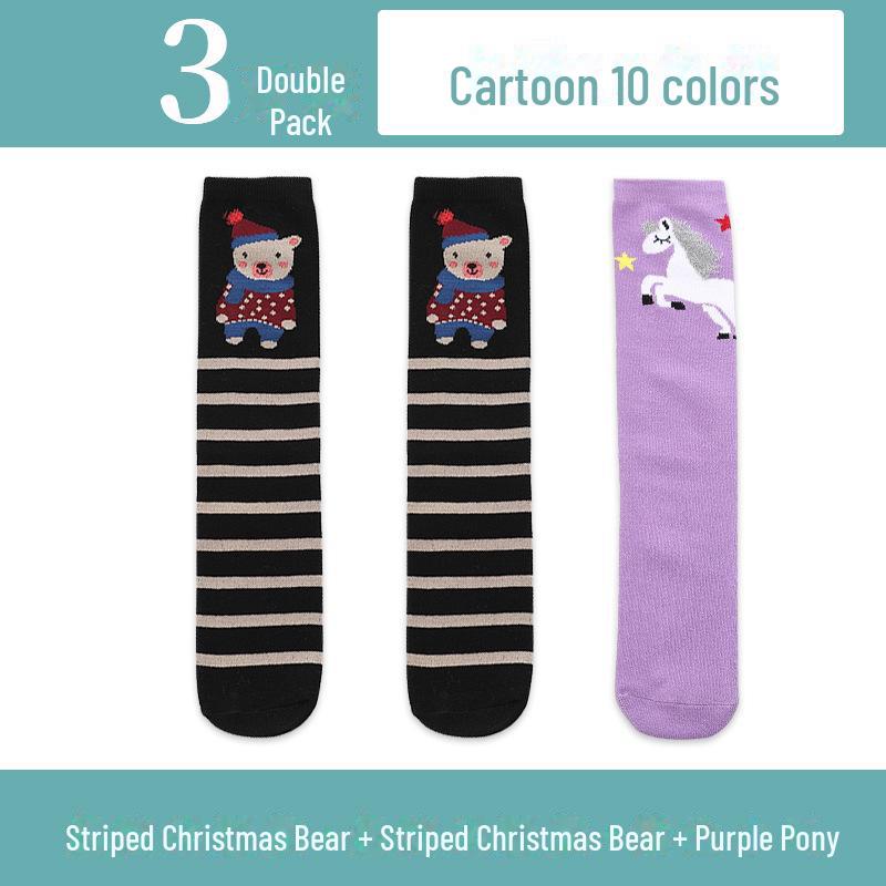 Kinder Cartoon Mittelrohrsocken: Leichte Frühling/Herbst Kniestrümpfe für Mädchen