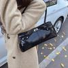Retro versatile handbag shoulder messenger bag glossy trend simple high-end niche platinum bag