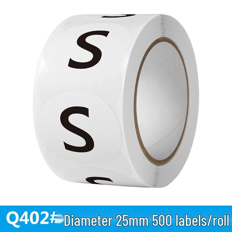 Self-Adhesive English Size Label Stickers for Clothing and Hats (S-3XL)