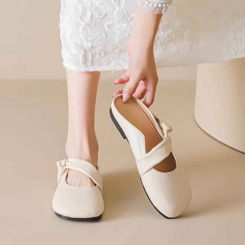 Retro Flat, One-legged, Lazy, Half-slipper Women's Outerwear Shoes