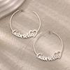 Heart-shaped Hollowed-out High-end Niche Letter Style Customizable Name 316 Stainless Steel Hypoallergenic Versatile Earrings