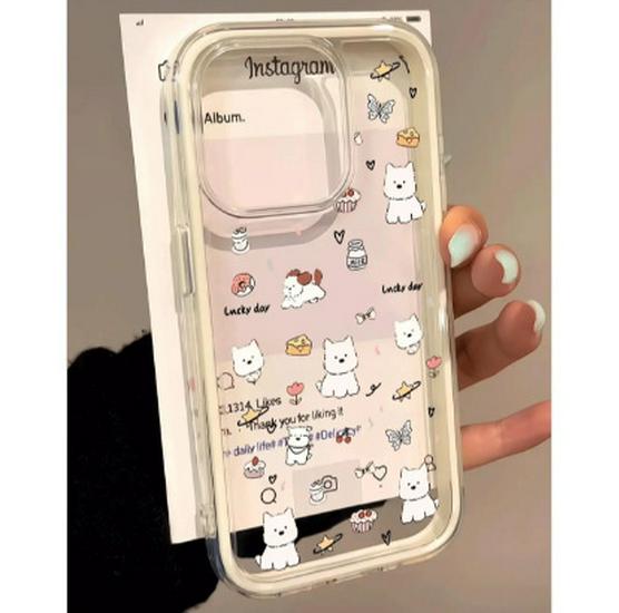 

West Highland White Terrier Puppy iPhone 13/14/15/16/17 Pro Max Soft Case, Pink iPhone 14 Pro