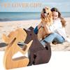 Set of Handmade Wooden Dog Sculptures - 1 Set of Patchworkable Canine Statues, Pet Lover Gifts, Versatile Decor for Home and Office, Indoor/Outdoor