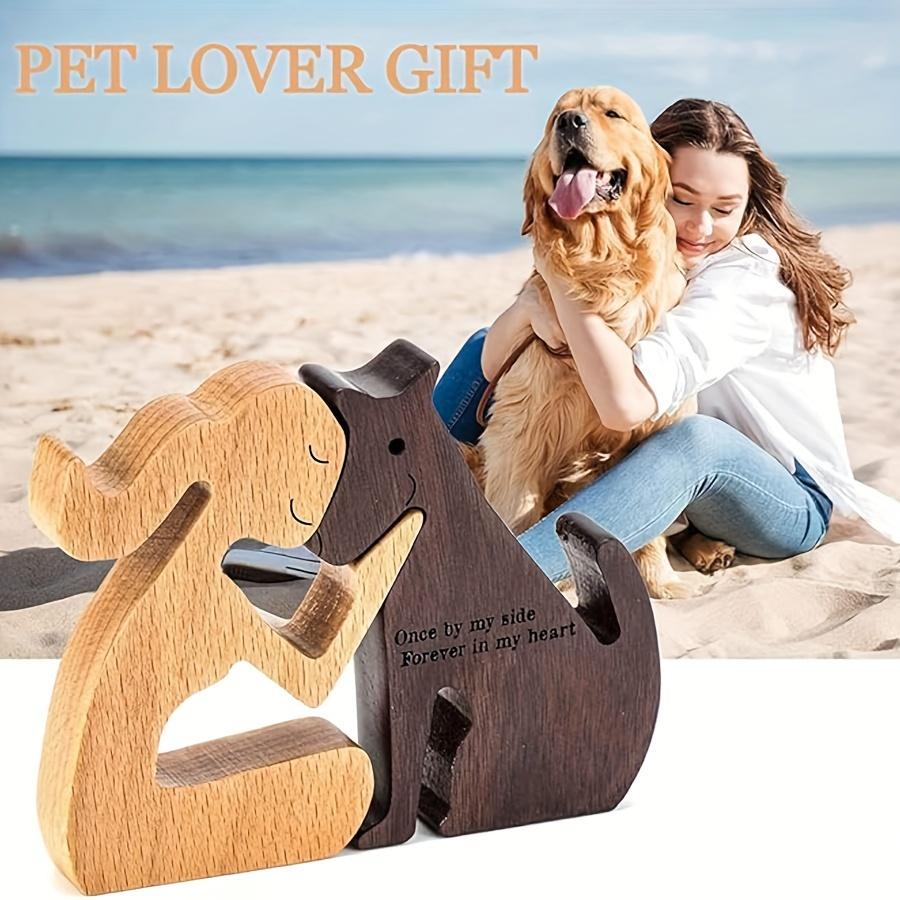Set of Handmade Wooden Dog Sculptures - 1 Set of Patchworkable Canine Statues, Pet Lover Gifts, Versatile Decor for Home and Office, Indoor/Outdoor