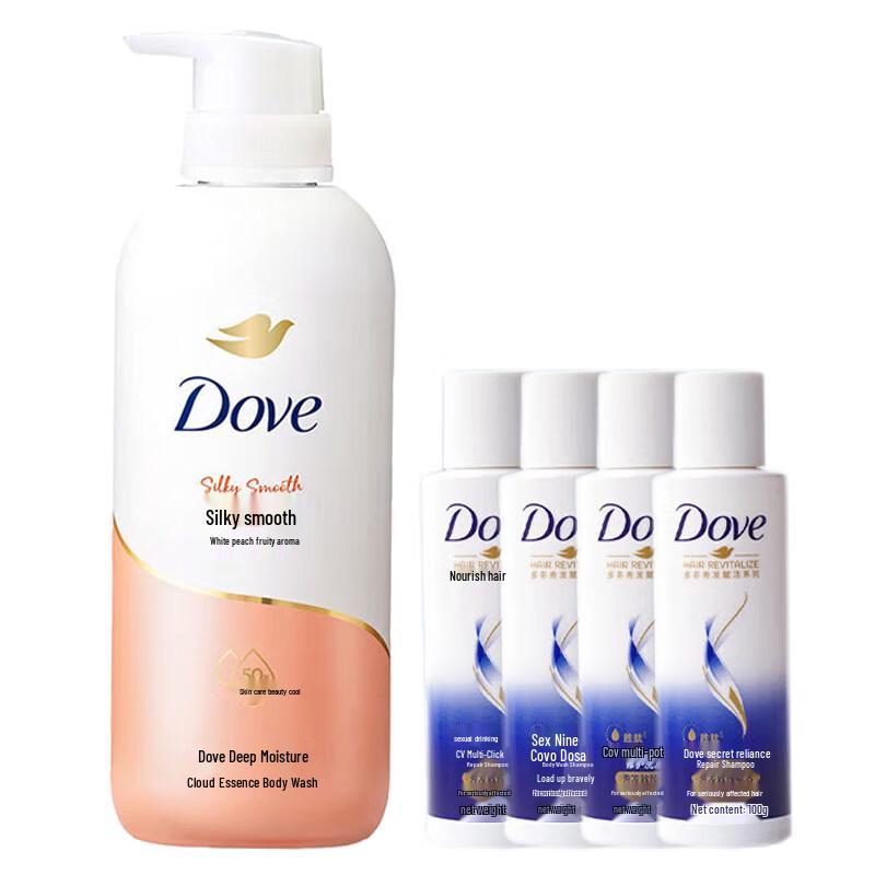 

Dove White Peach Body Wash & Shampoo Bundle