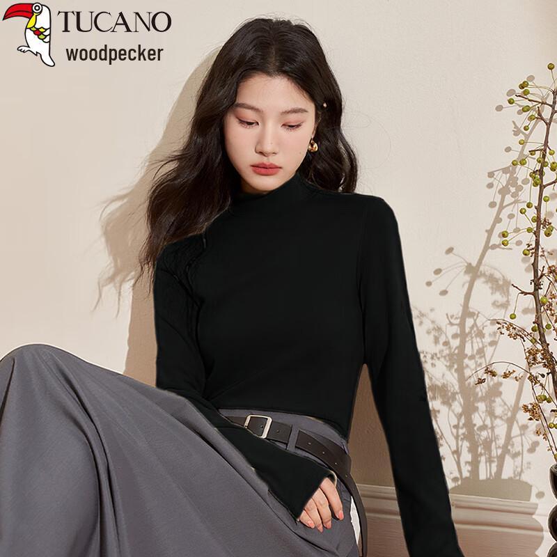 Woodpecker Women's Slim Fit Plus Velvet Warm Long Sleeve T-Shirt
