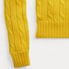 Polo Ralph Lauren FW23 Jednobarevný kabelový úplet s kulatým výstřihem a dlouhým rukávem Dámský svetr Žlutý 211570012041