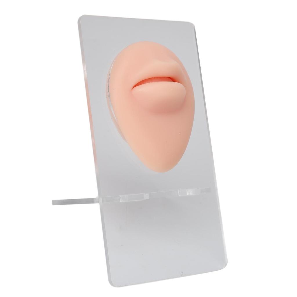 Silicone Lips Model 3D High Simulation Lifelike Elastic Lip Piercing Tattoo Practice Fake Lip Model for Training Light