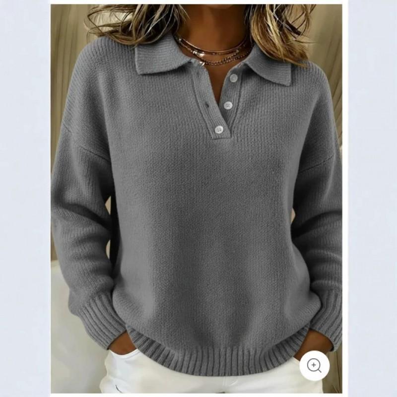 Womens Oversized V-Neck Knit Sweater Loose Fit Long Sleeve Pullover Winter Casual Chic